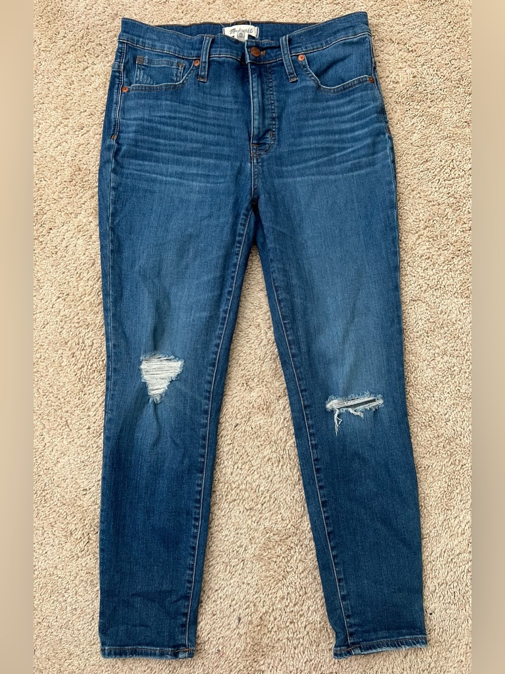 Madewell 9” High Rise Skinny Crop Size 30 Skinny Distressed Jeans Denim